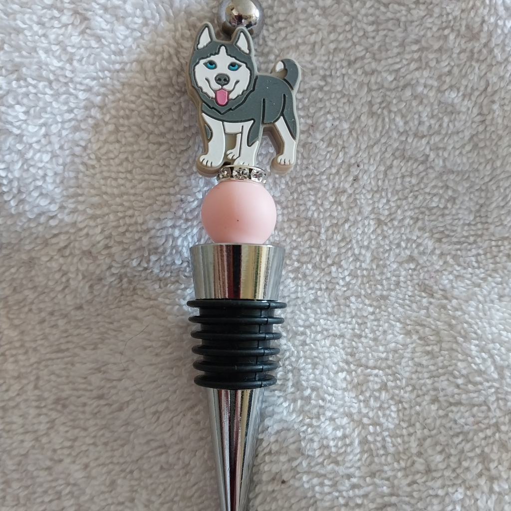 Image of GREY Husky Wine Stopper (silver)