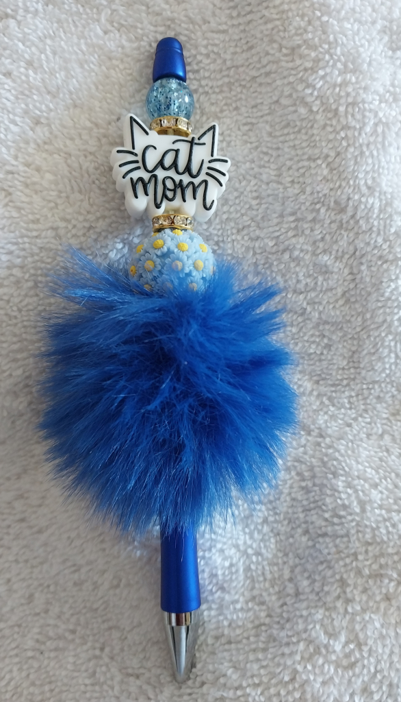 Image of Fuzzy Blue Cat Pen