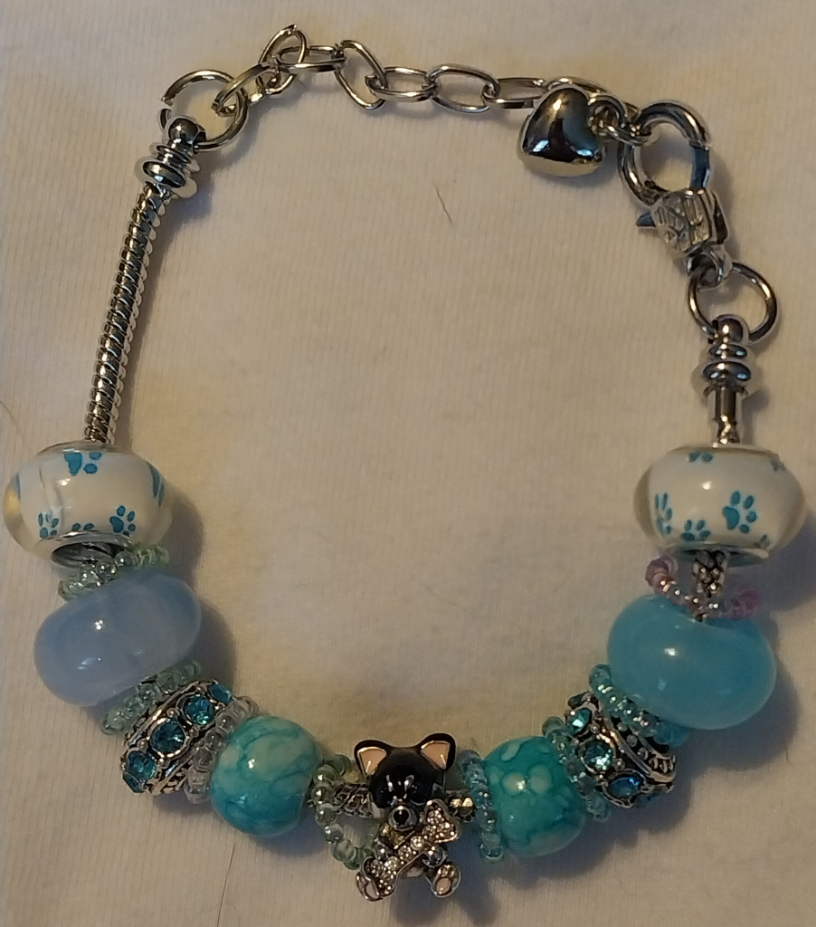 Image of Blue and White Adjustable Husky Bracelet