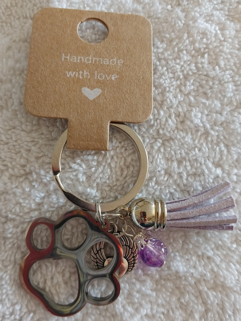 Image of Purple Paw Print Keychain