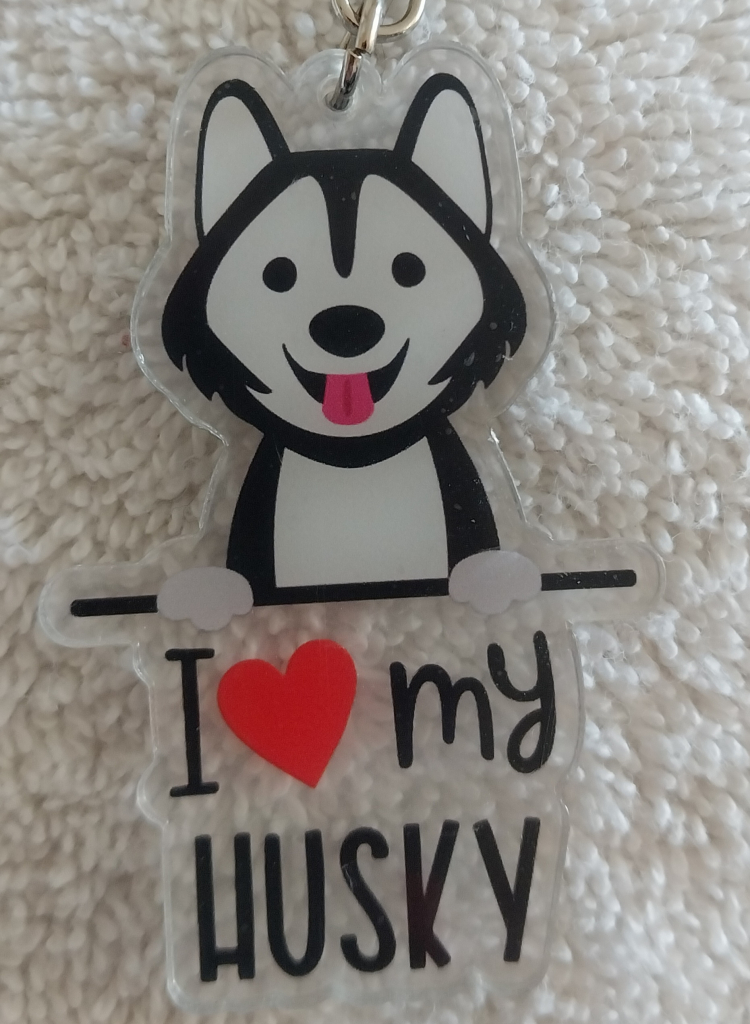 Image of I Love My Husky Keychain