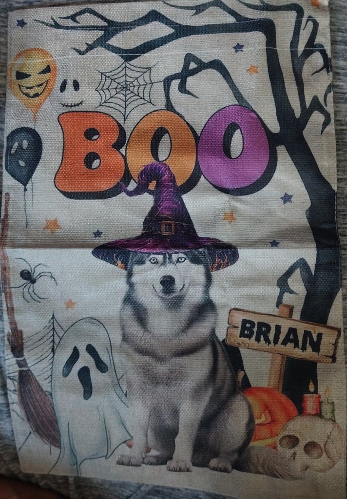 Image of Husky Halloween Flag