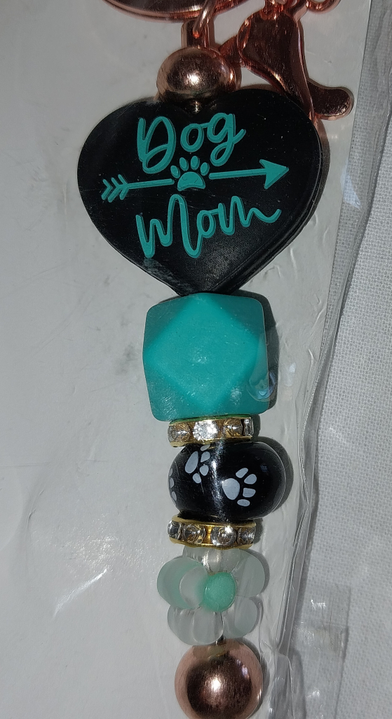 Image of Teal Green Dog Mom Keychain