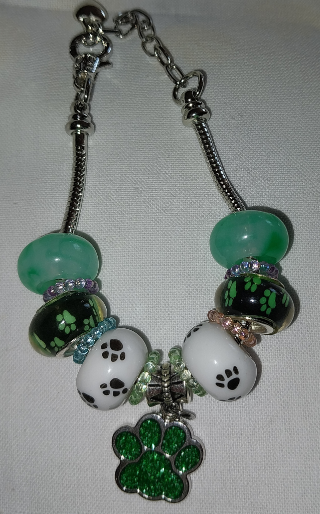 Image of Green Paw Print Bracelet