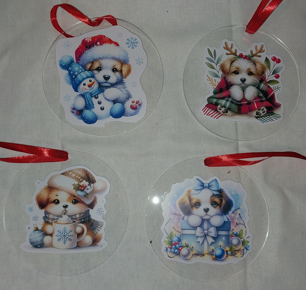 Image of Puppy Christmas Ornaments Set.of 4