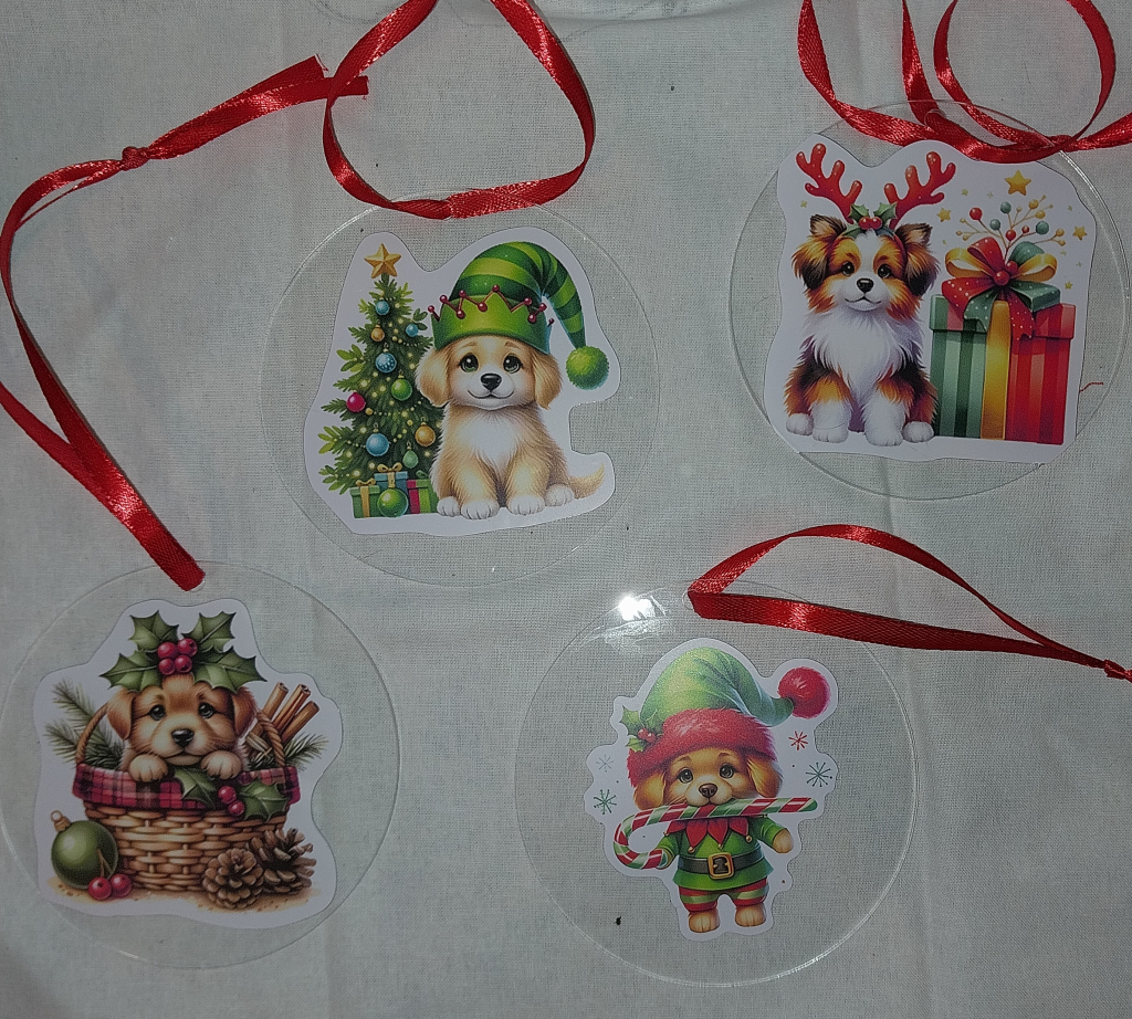 Image of Christmas Puppy Ornamemts Set of 4