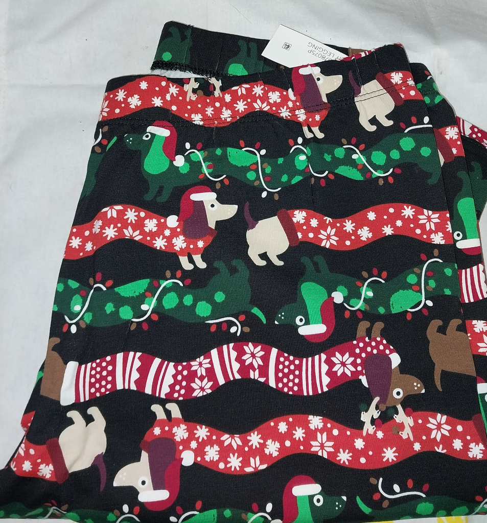 Image of Dachsund Christmas Leggins Size L