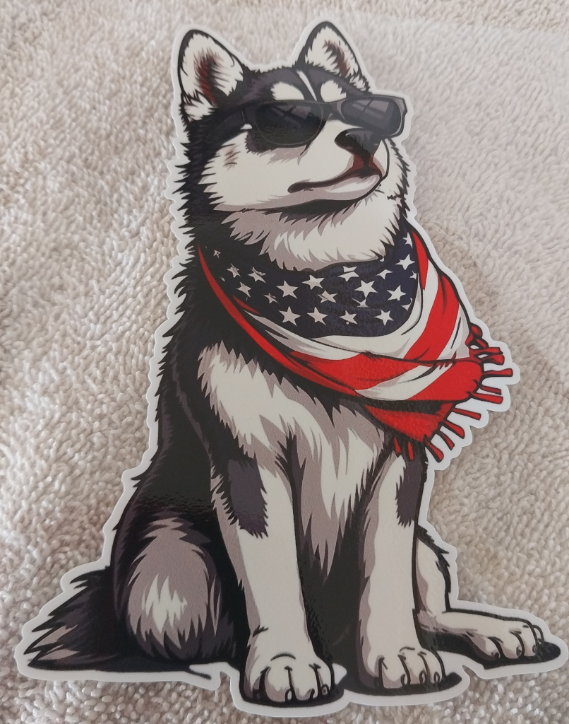 Image of Husky Patriotic Sticker