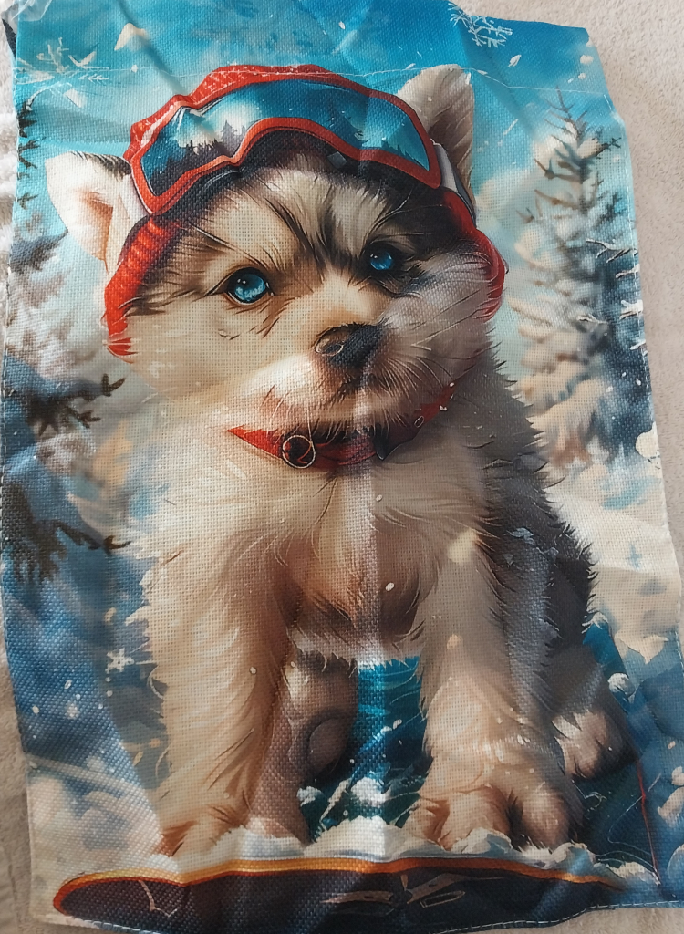 Image of Husky Christmas Flag