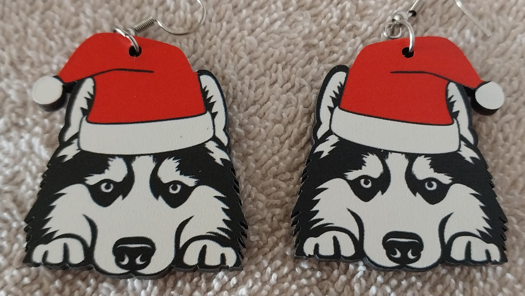 Image of Husky Christmas Earrings