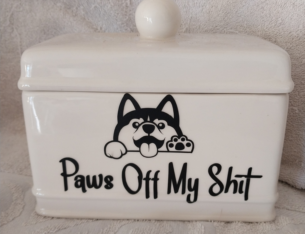 Image of Paws off my Shit Ceramic Recipe Box