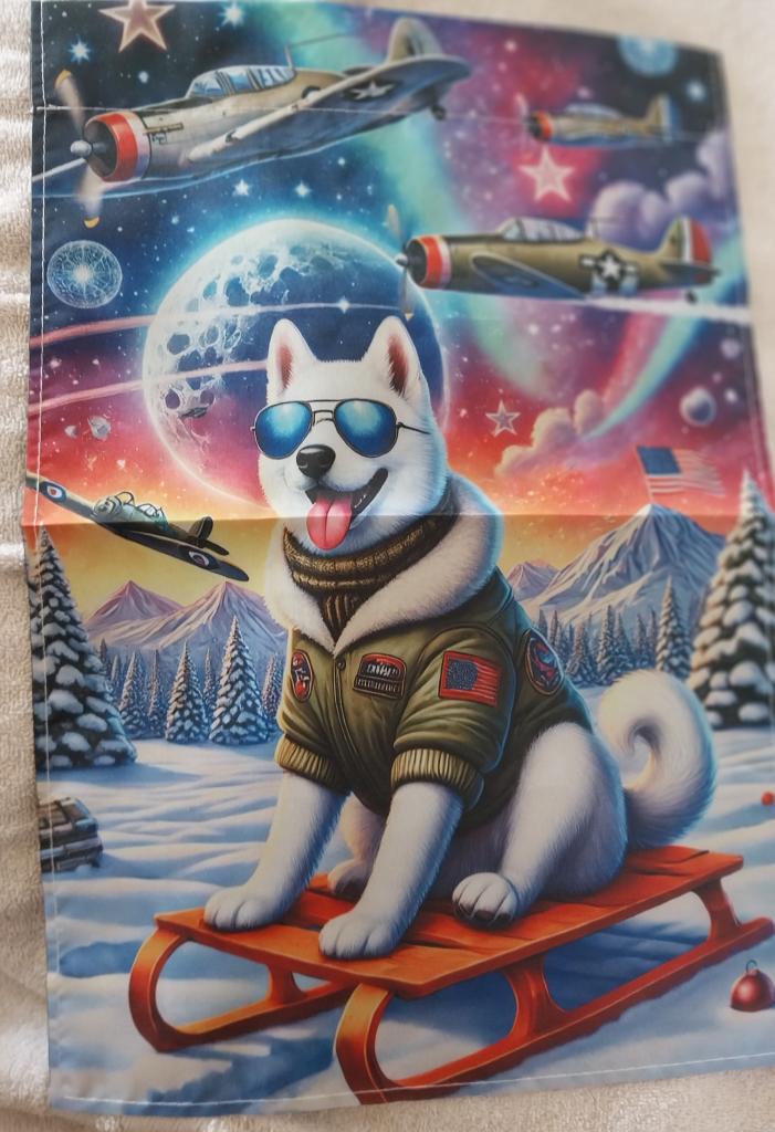 Image of Husky Astronaut Flag