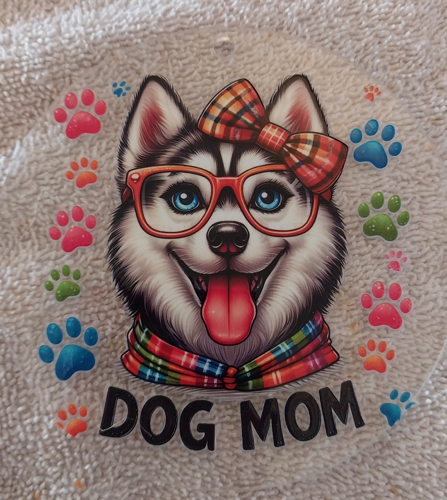 Image of Dog Mom Husky Christmas Ornament