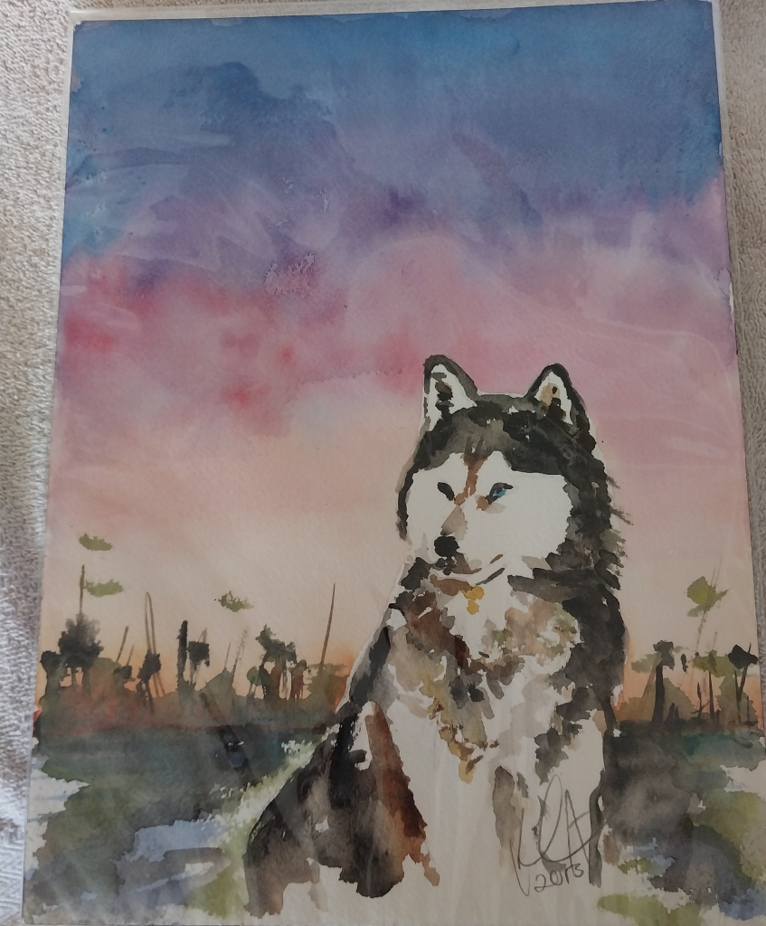 Image of Hand Painted Husky Picture