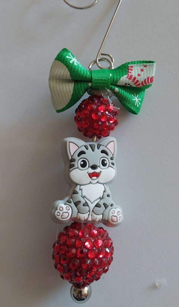 Image of Gray Kitten Christmas Ornament - Handmade