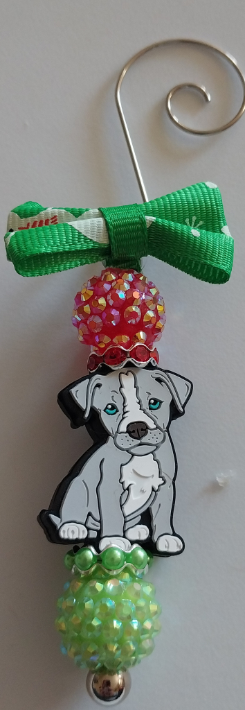 Image of Pitbull Puppy Christmas Ornament - Handmade