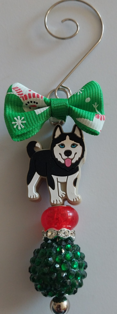 Image of Black and White Christmas Ornament - Handmade