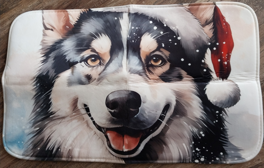 Image of Husky Kitchen Floor Mat - Christmas